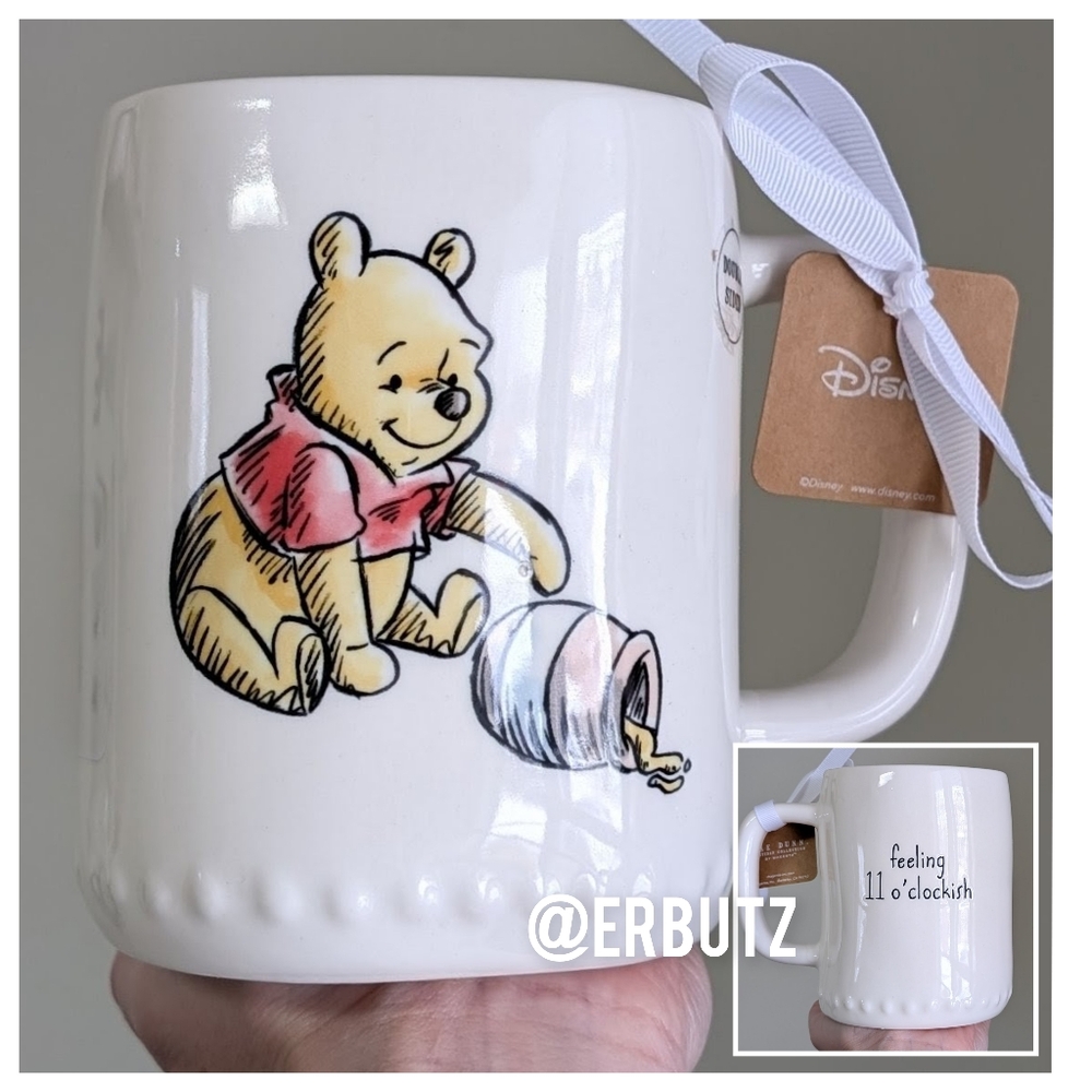 Rae Dunn x Disney Winnie The Pooh FEELING 11 O'CLOCK ISH Double Sided Mug 🍯